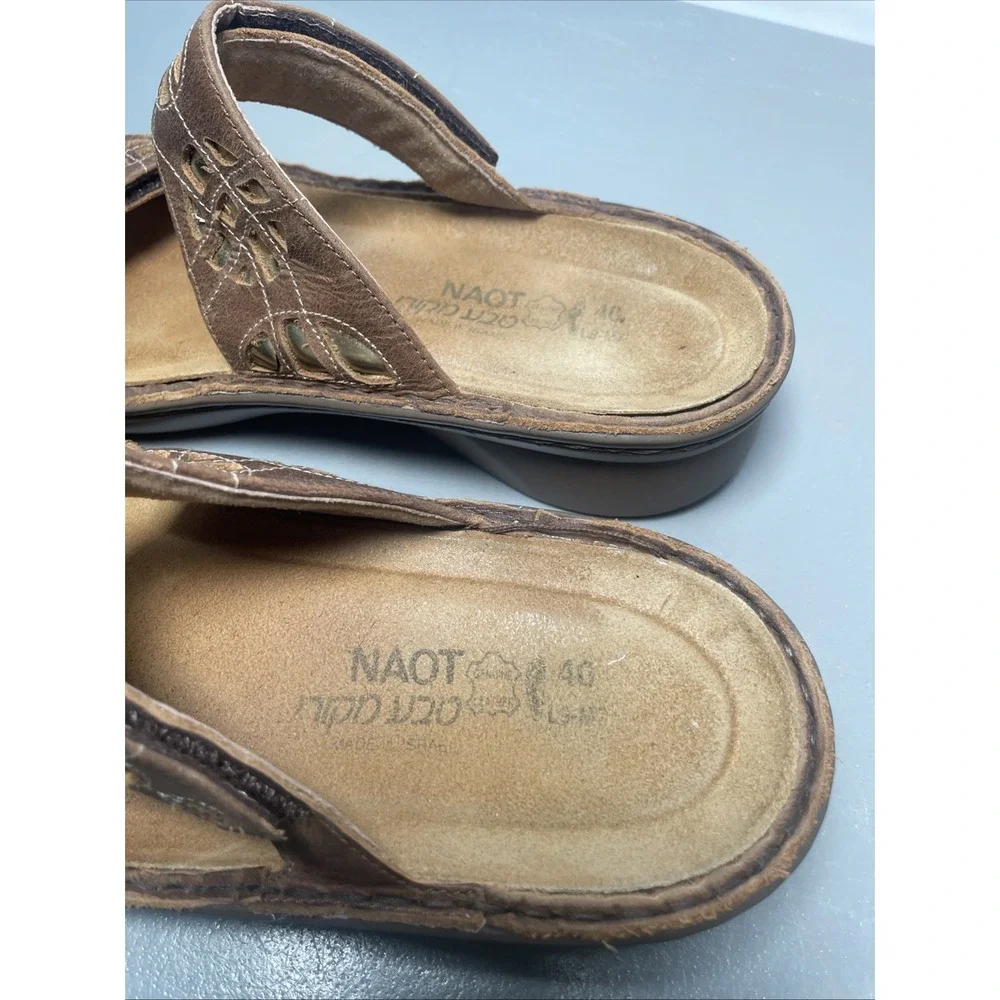 Naot Cornet Brown Slip On Slide Sandals EU40 / US9